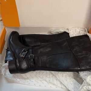 Women Black Leather Boots from DSW